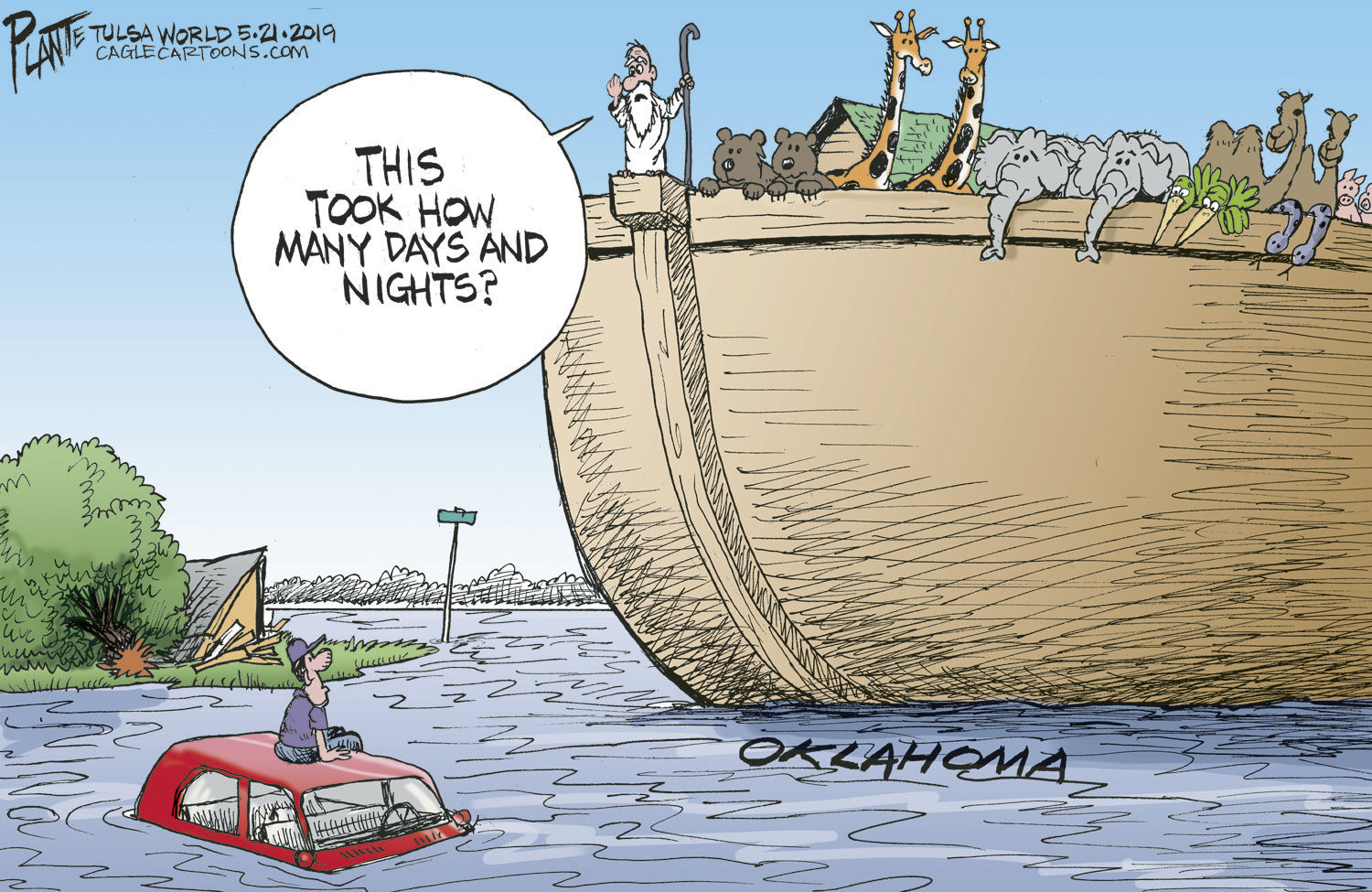Bruce Plante Cartoon: Tulsa storms